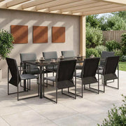 Set da Pranzo per Giardino 9 pz Nero e antracite 3448906