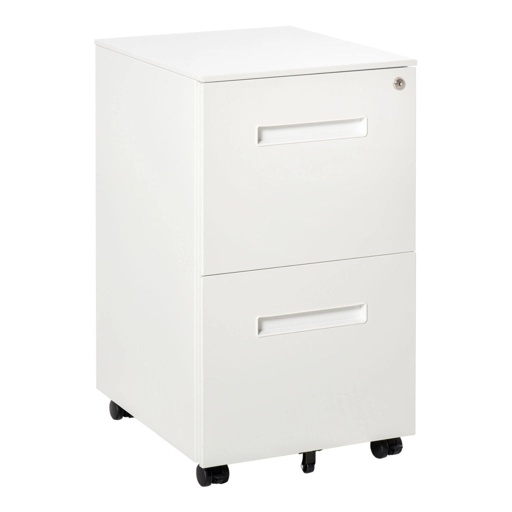Scrivania con cassettiera a rotelle ¨C Minimal ¨C Bianco 39x48x67cm