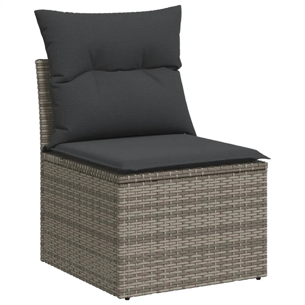 Set Divani da Giardino 7 pz con Cuscini Grigio in Polyrattan 3326895