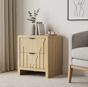 Comodino con cassetto effetto rovere in MDF