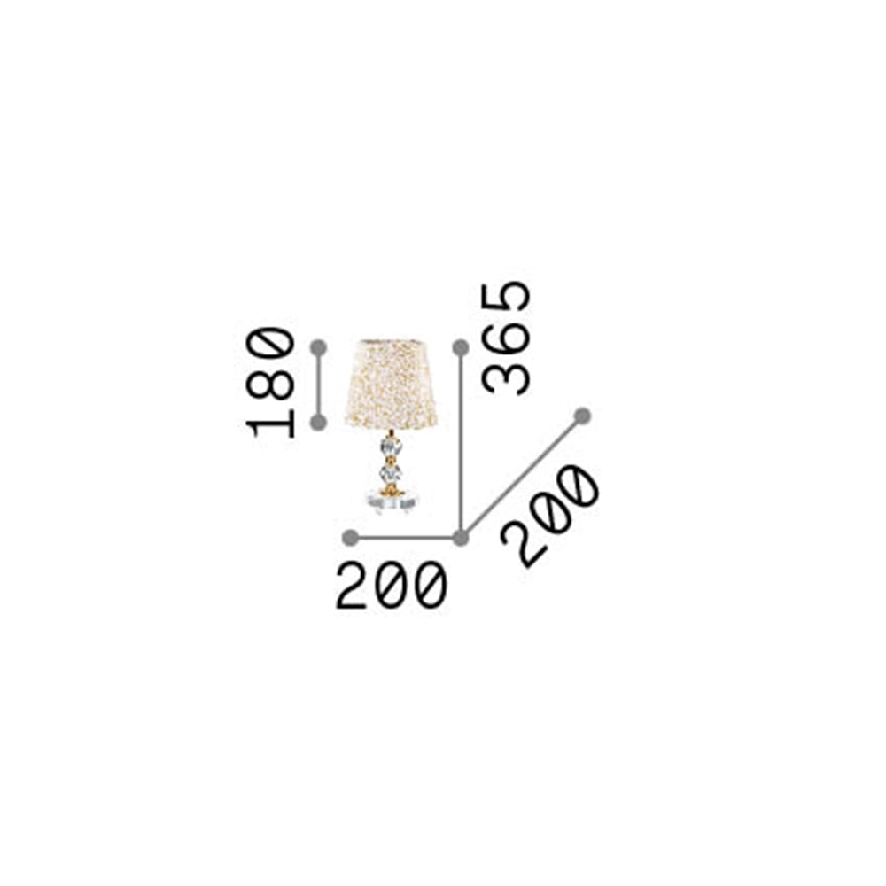Lampade Da Scrivania - Ufficio Classico Queen Metallo Oro 1 Luce E27 Small