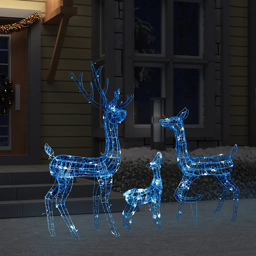Famiglia di Renne di Natale 300 LED-Luci decorative natalizie Blu in Acrilico