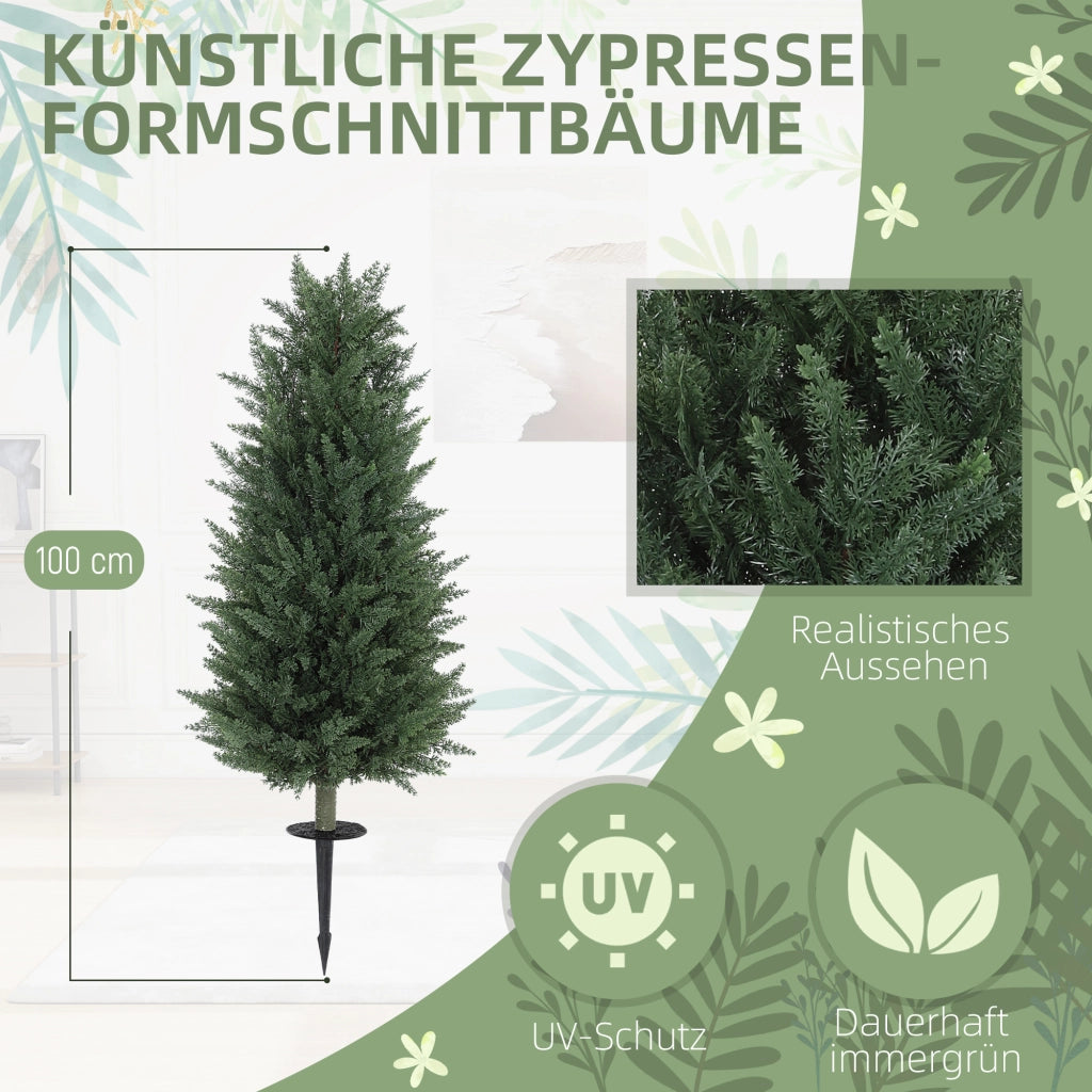 Set 2 Pezzi Cipresso Artificiale ¨C Minimal ¨C Verde