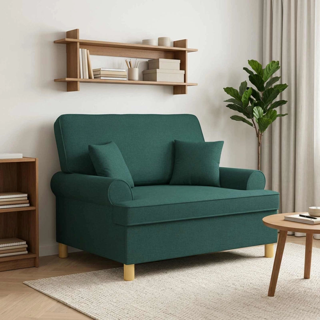Poltrona con cuscini Verde Scuro Tessuto 42043509