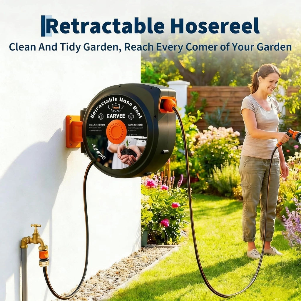Avvolgitubo da giardino retrattile a parete con