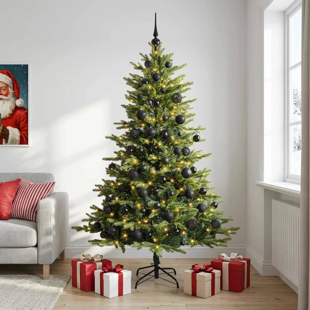 Albero di Natale Artificiale con Palline 180 cm 300 LED 3466364