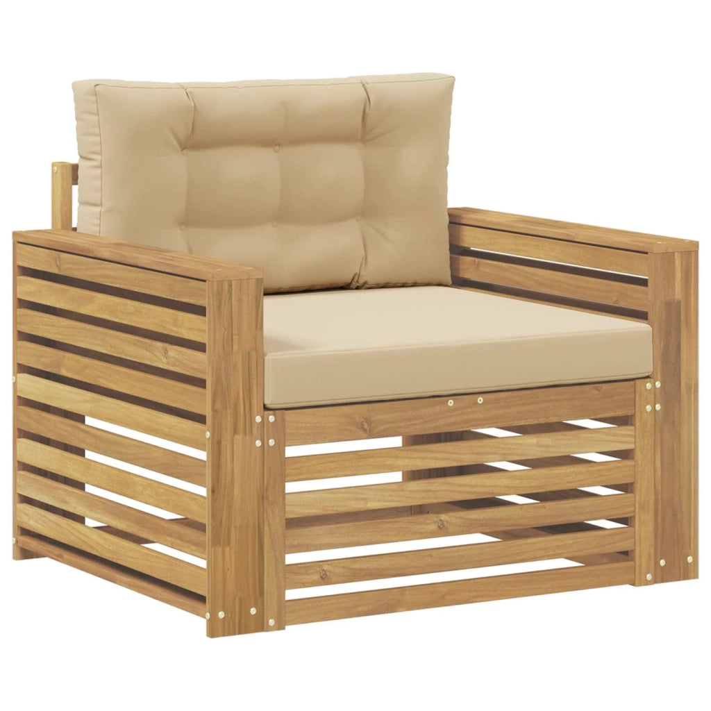Divano da esterno Poliestere Bianco e Beige 3439145