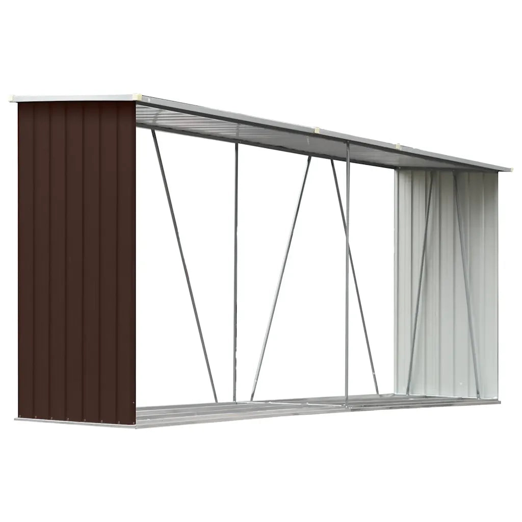 Capannone da Giardino in Acciaio Zincato 330x84x152cm Marrone 47084