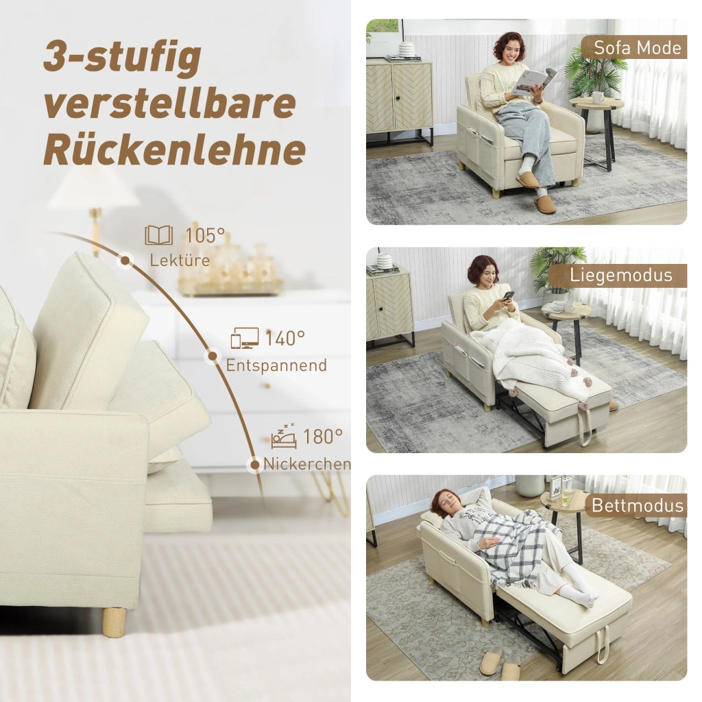 Sedia letto imbottita ¨C Minimal ¨C beige
