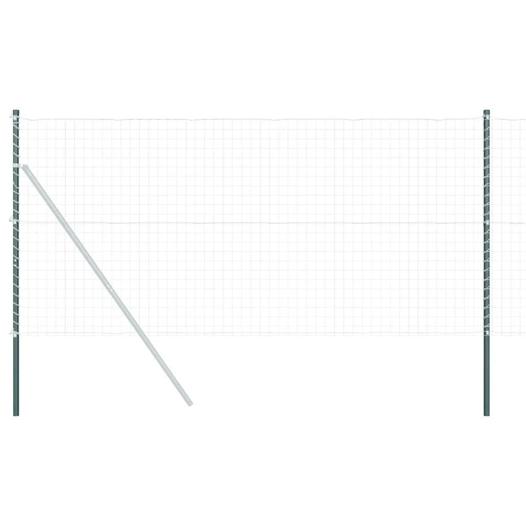 Palo della recinzione 2 pcs Verde Acciaio Verniciato a Polvere 42012739