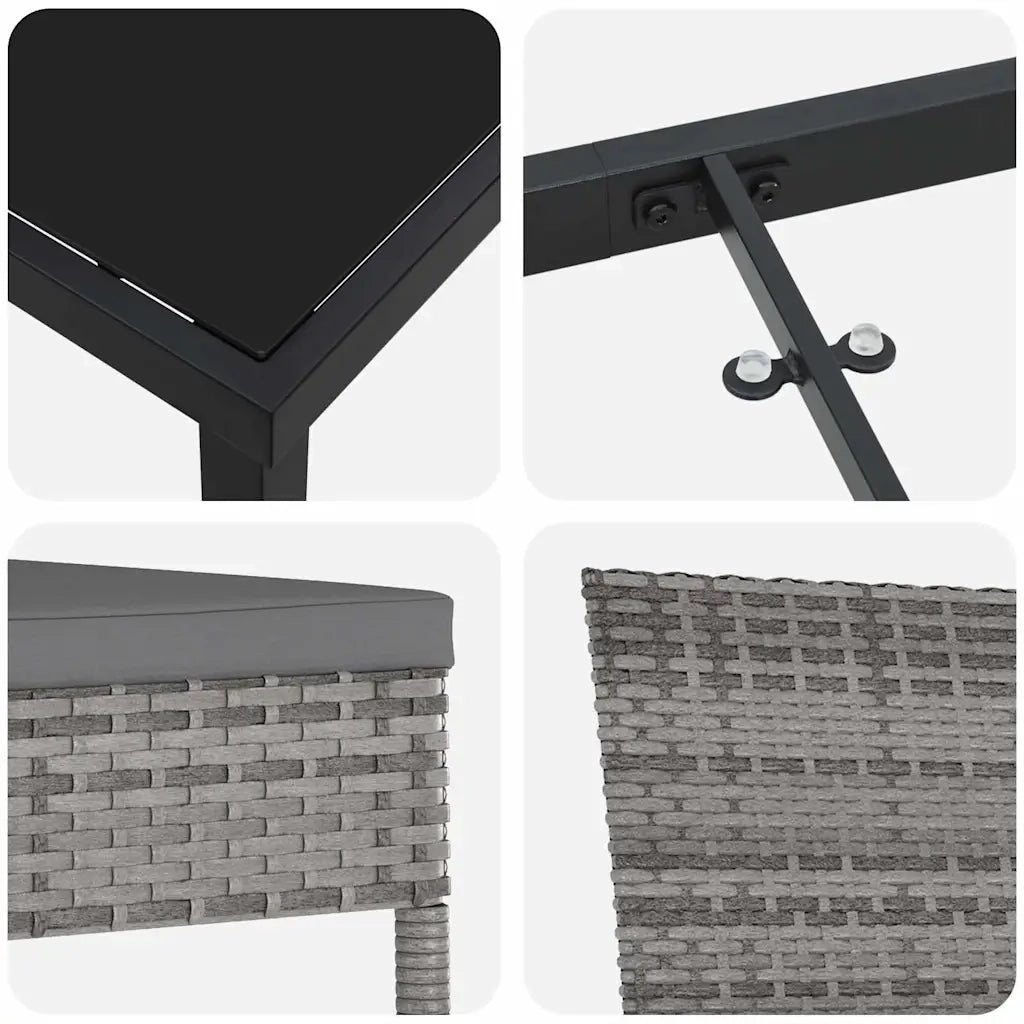Set da Pranzo per Giardino 5 pcs Grigio 3379213