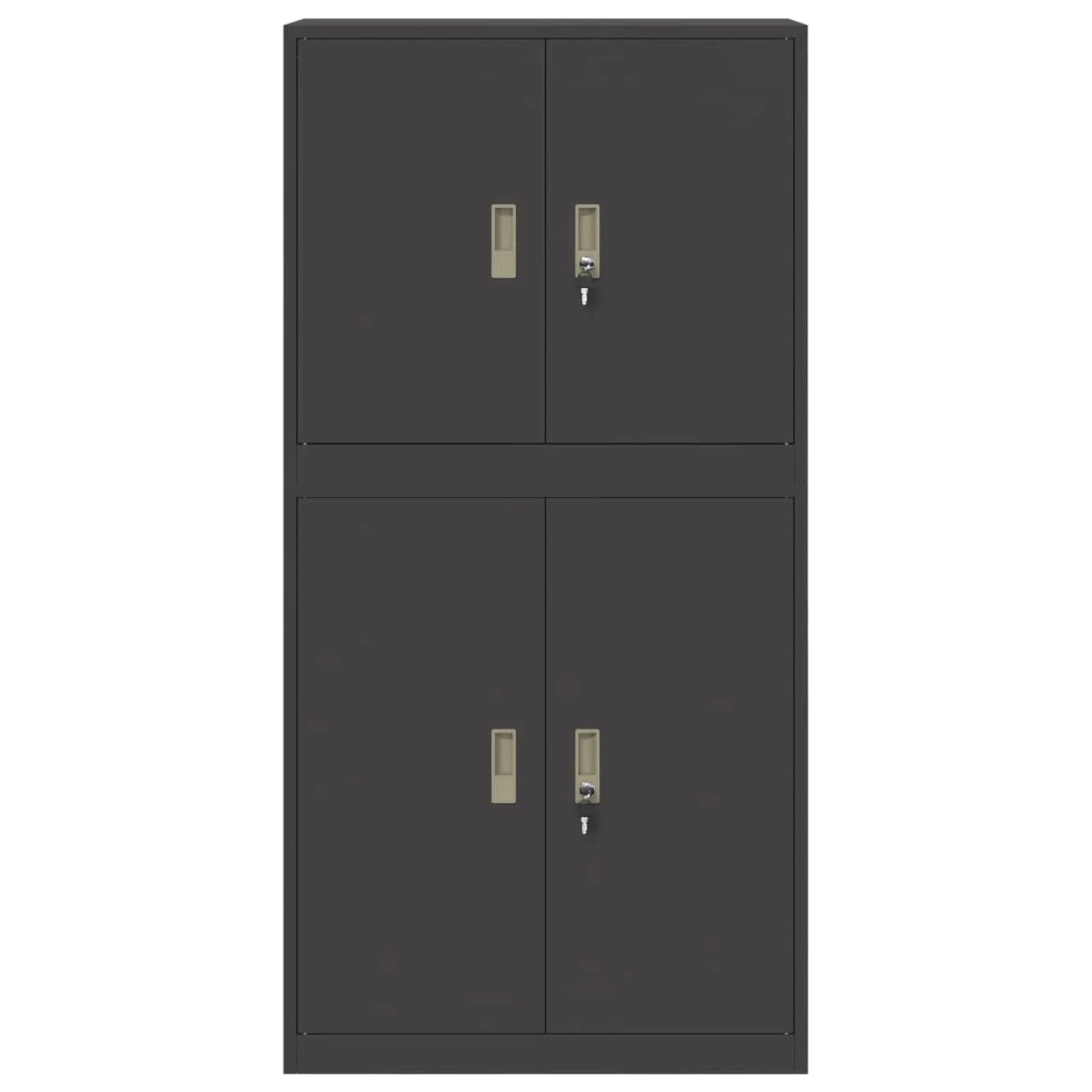 Armadio 2 pz Nero 80 x 40 x 160 cm Acciaio Bloccabile 3438729