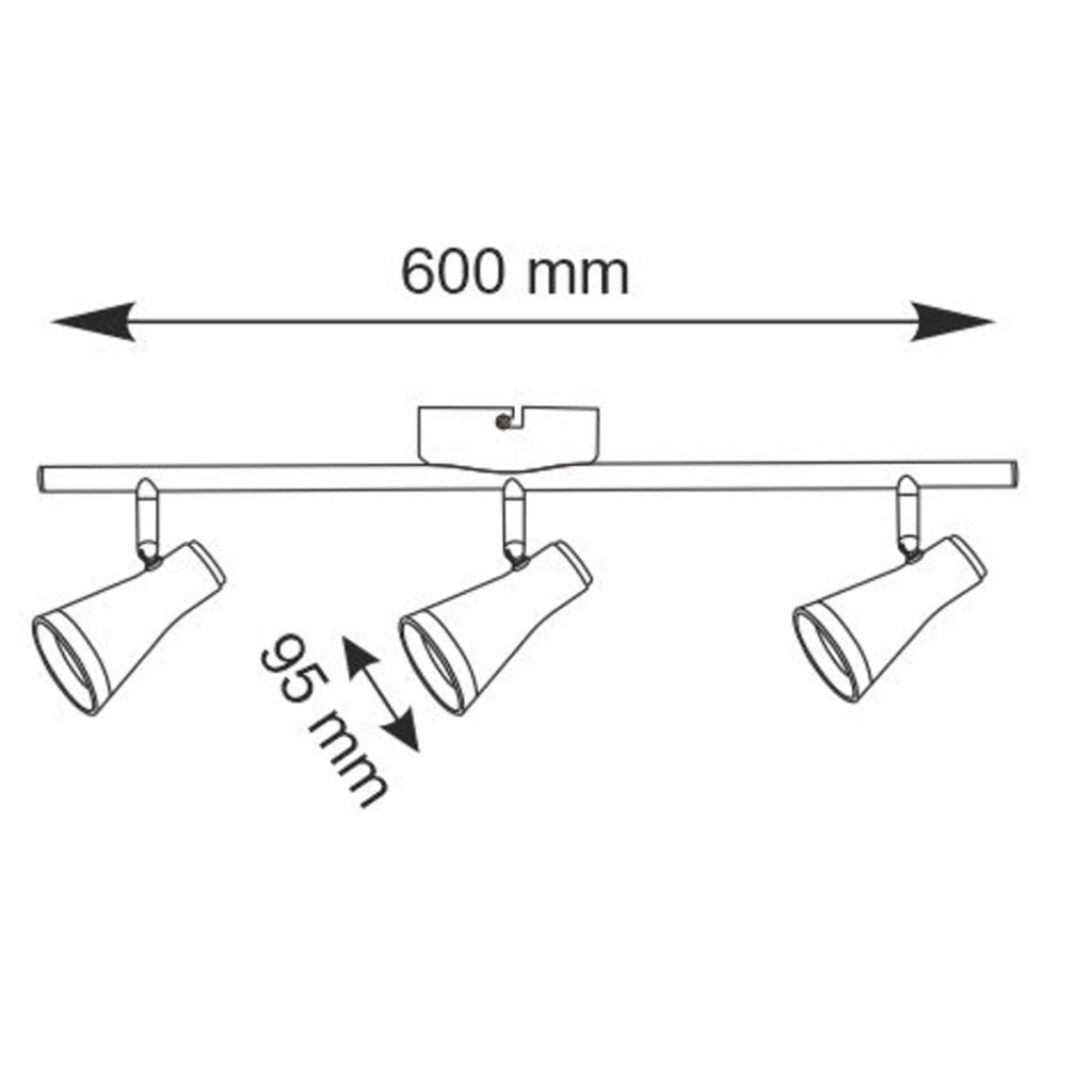Plafoniera LED orientabile 3 luci bianca 3000K Polux