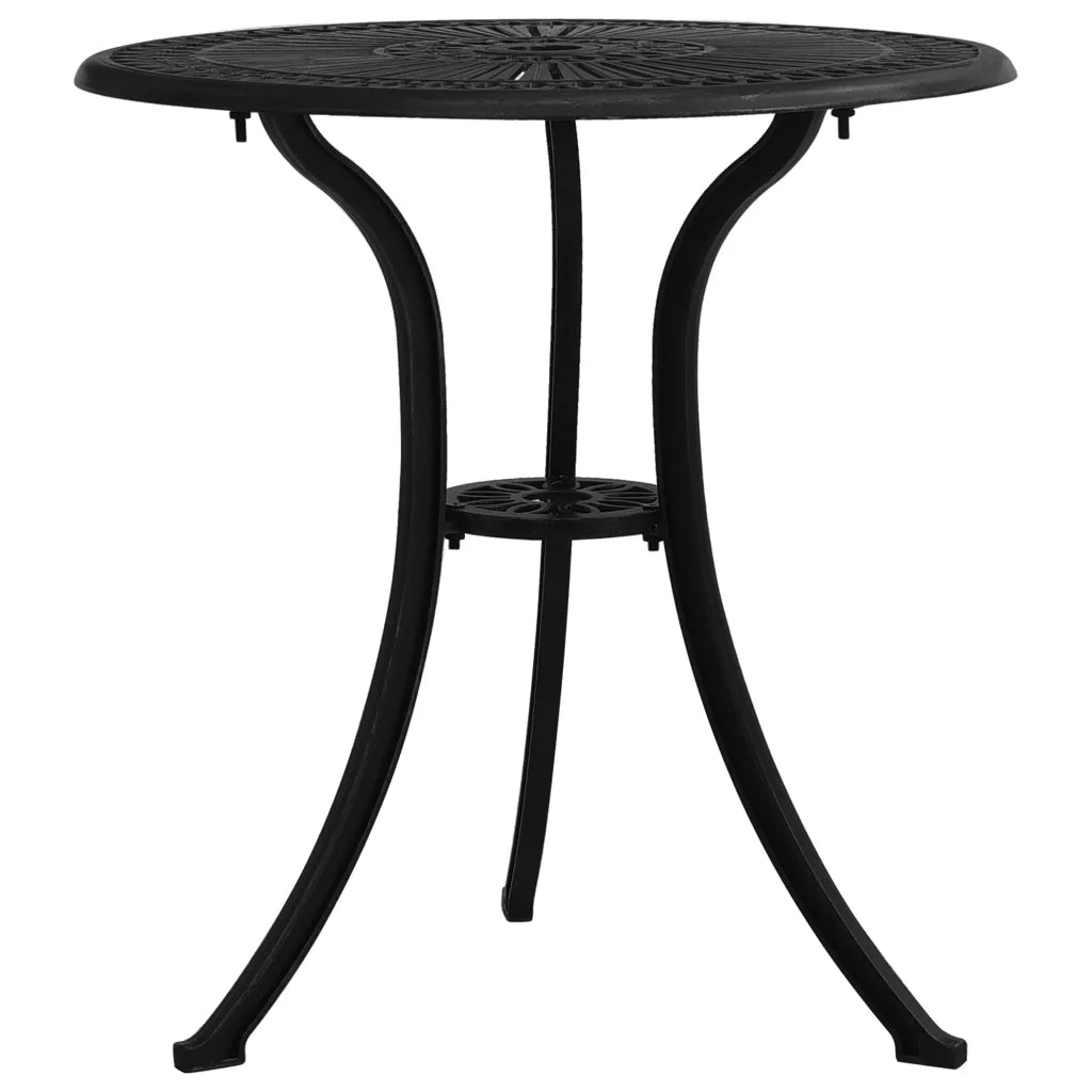 Set da Bistrot 3 pz | Set Salotto da Giardino in Alluminio Pressofuso Nero