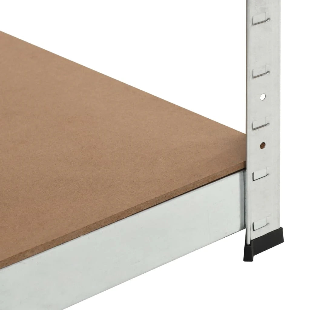 Scaffale portaoggetti per carichi pesanti per officina/garage/attrezzi argento 75 x 75 x 180 cm acciaio e MDF 02_0000701