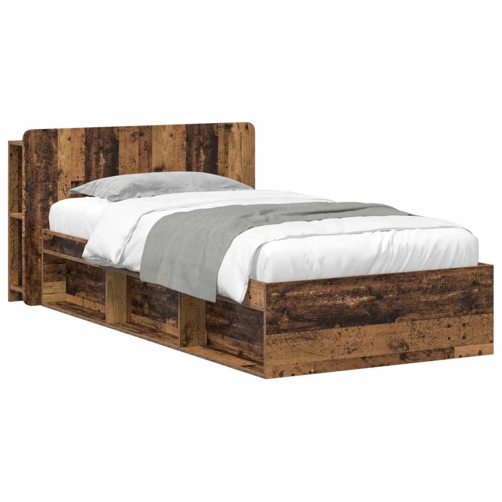 Telaio del letto con storage Legno antico 90 x 200 cm 3433347