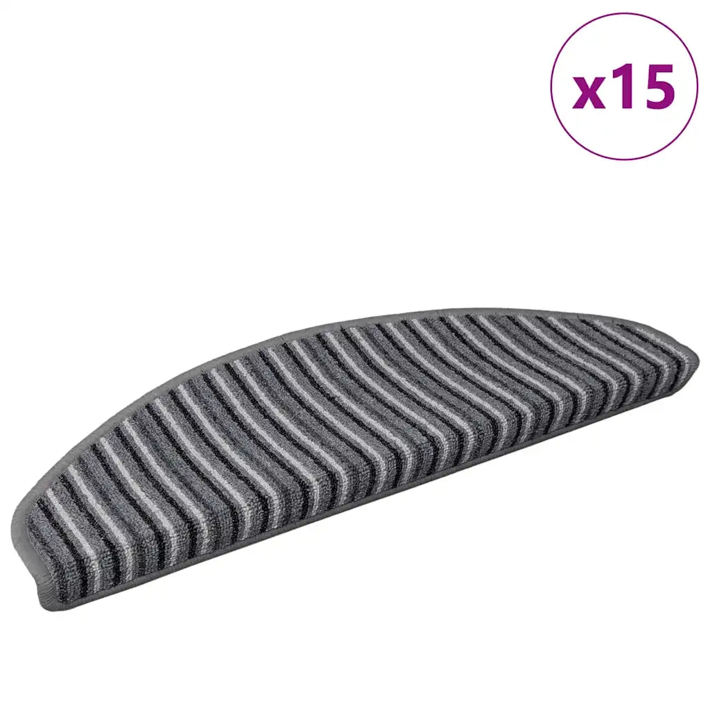 Tappetini per scale autoadesivi 15 pz | Gradini per Scale Grigio 65 x 21 x 4 cm