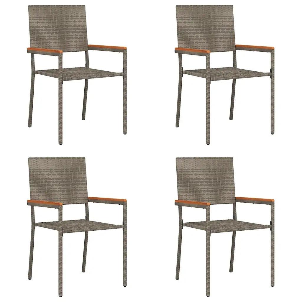Sedie impilabili da giardino 4 pcs Grigio e Marrone 3403062