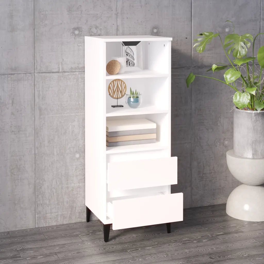 Credenza | Madia | Buffet da pranzo | Armadio da pranzo Bianco 40x36x110 cm in Legno Multistrato