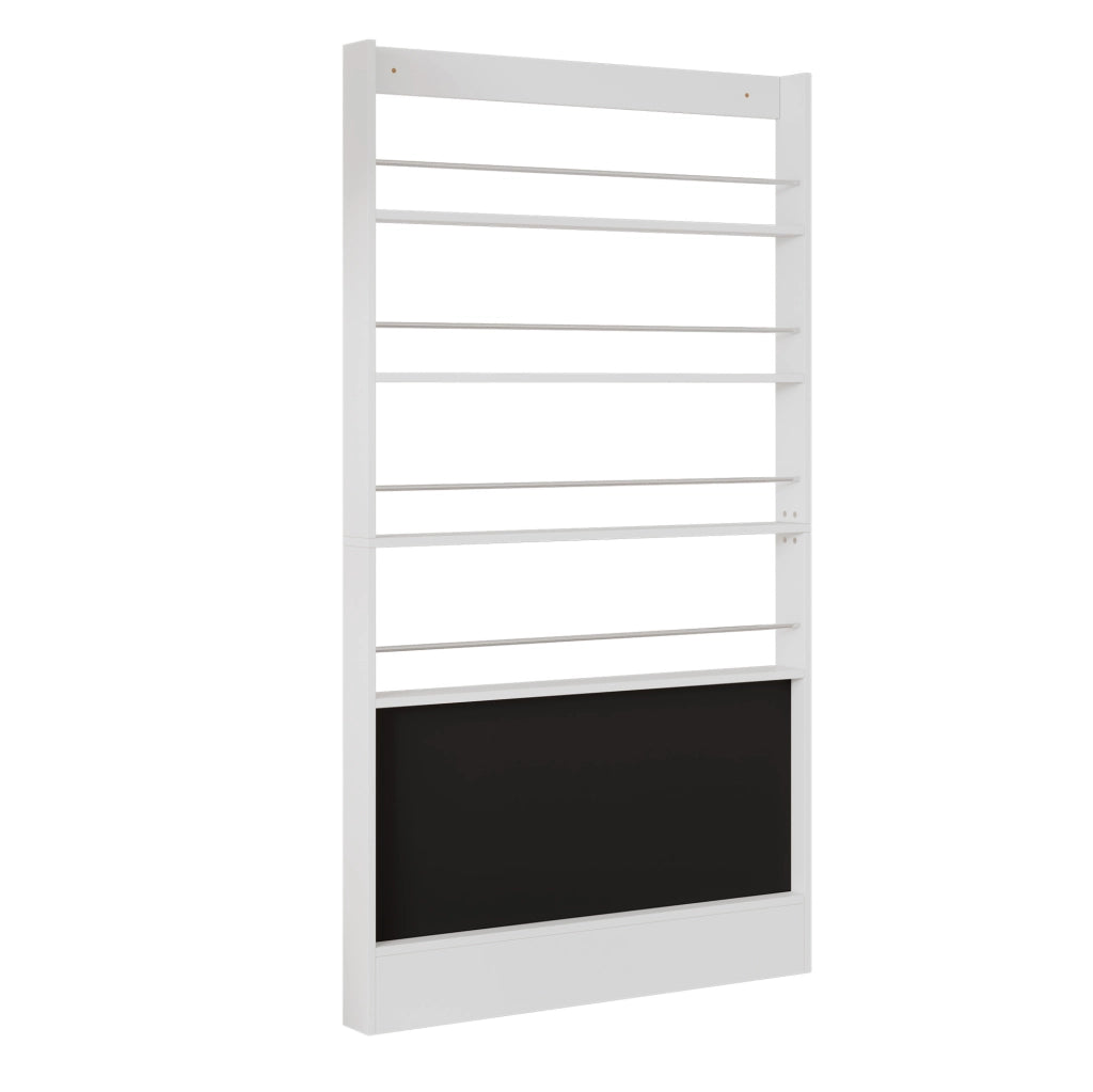 Set 2 Librerie per Libri Illustrati in Legno 100 x 10 x 180 cm con 4 Ripiani e Lavagna Bianco