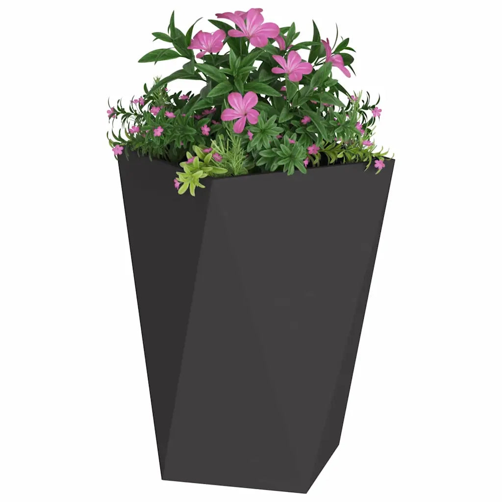 Fioriera 2 pcs Nero 50 x 50 x 75 cm Acciaio