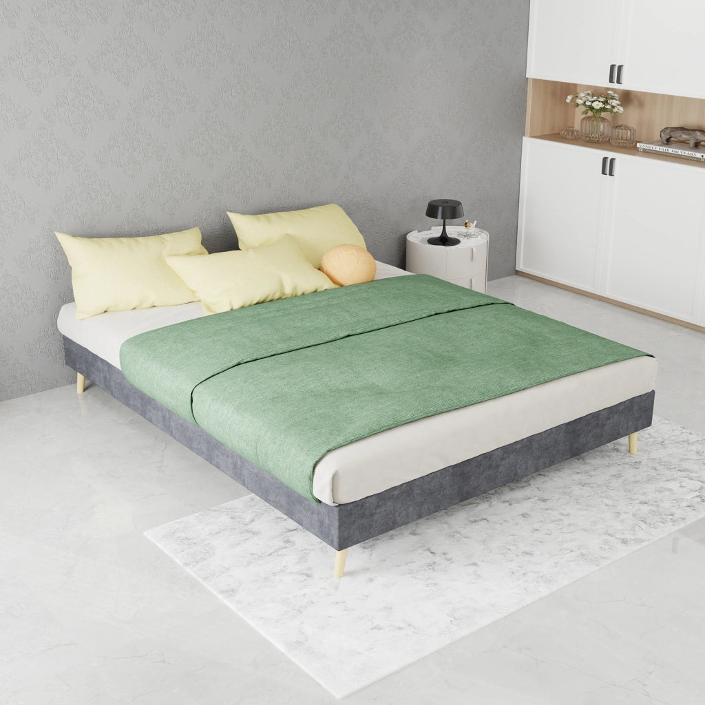 Letto imbottito 140x200 cm grigio