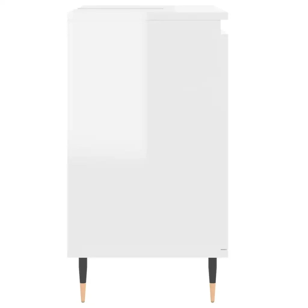 Mobiletto da bagno bianco lucido 58 x 33 x 60 cm ampio spazio contenitivo stile industriale legno composito bianco 02_0049015