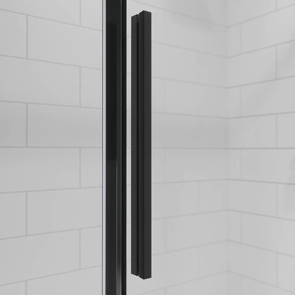 Box doccia 100x110 cm scorrevole vetro 8mm trasparente profili nero opaco h195cm | Creta
