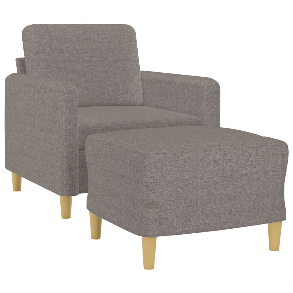Poltrona | Sedia Relax con Poggiapiedi Tortora 60 cm in Tessuto