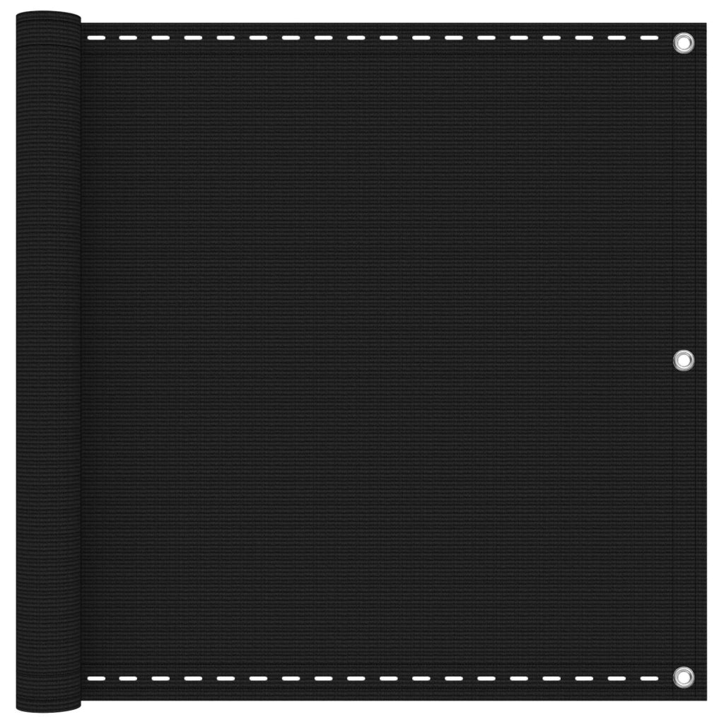 Schermo da balcone-Pannello per balcone Nero 75 x 800 cm HDPE e alluminio