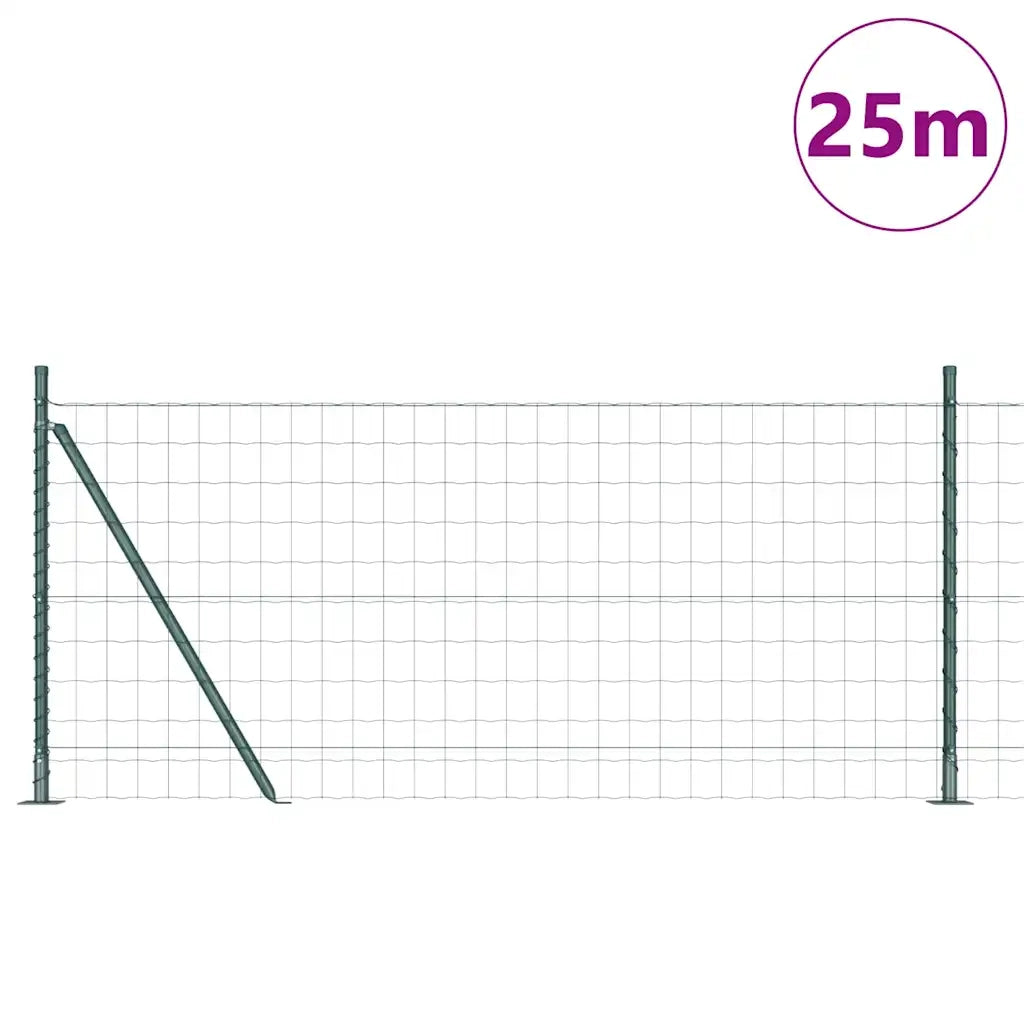 Recinzione con Posto Verde 1 x 25 m Acciaio e PVC