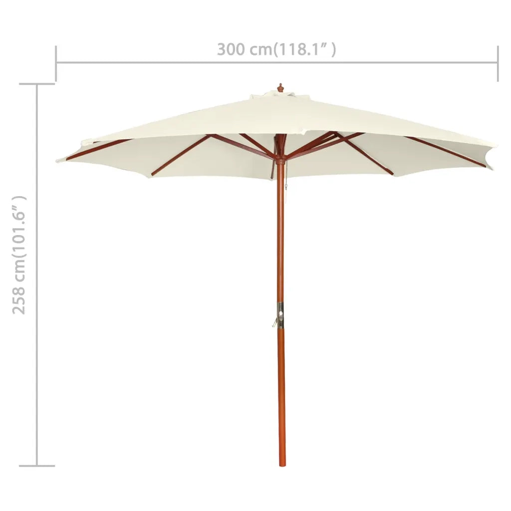 Ombrellone-Ombrello da giardino 300x258 cm Bianco Sabbia