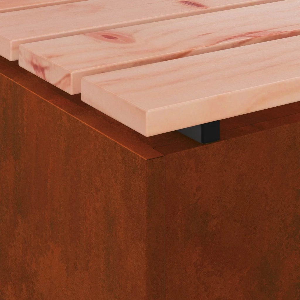 Panchina da giardino Ruggine 40 x 40 x 43 cm acciaio corten 874918