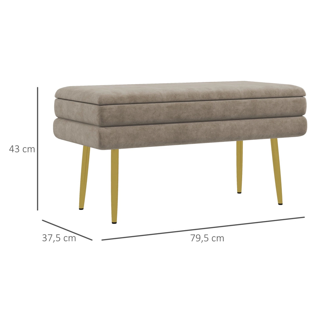Divanetto con cassetti ¨C Minimal ¨C Beige 79.5x37.5x43 cm