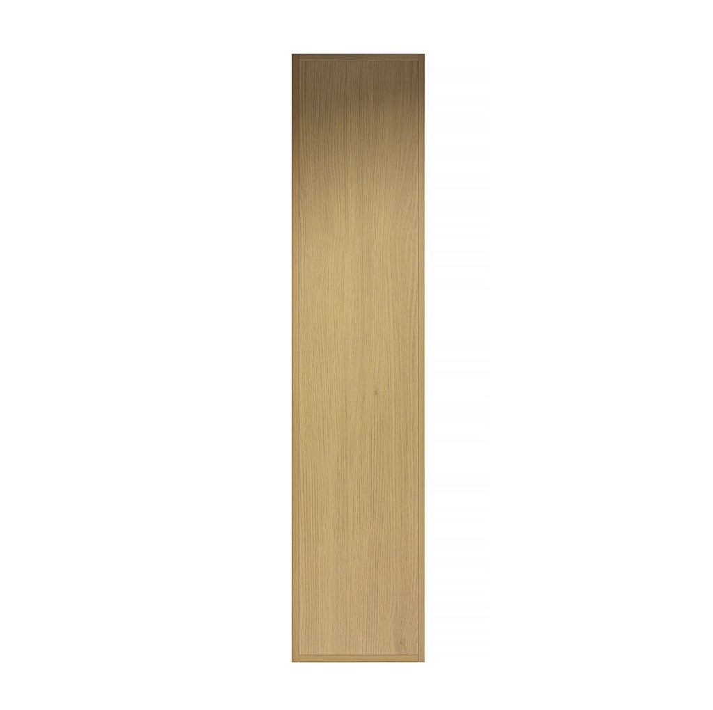 Armadio da bagno a muro alto 160 cm con 2 porte e vano aperto, finitura effetto legno Corolla, ideale per spazi piccoli
