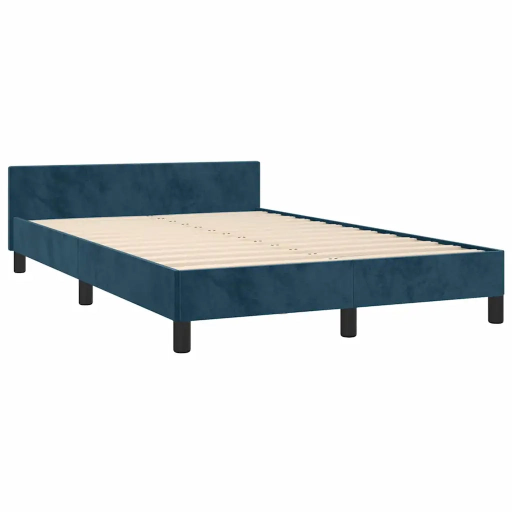 Letto matrimoniale | Letto per adulti | Giroletto senza Materasso Blu Scuro 120x200 cm in Velluto