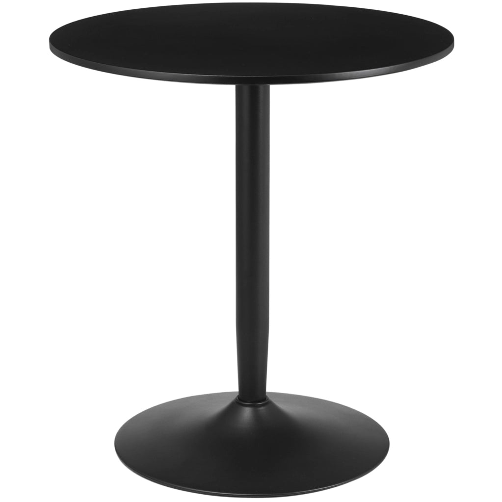 Tavolo da pranzo rotondo ?70 x 75 cm con base in acciaio; nero