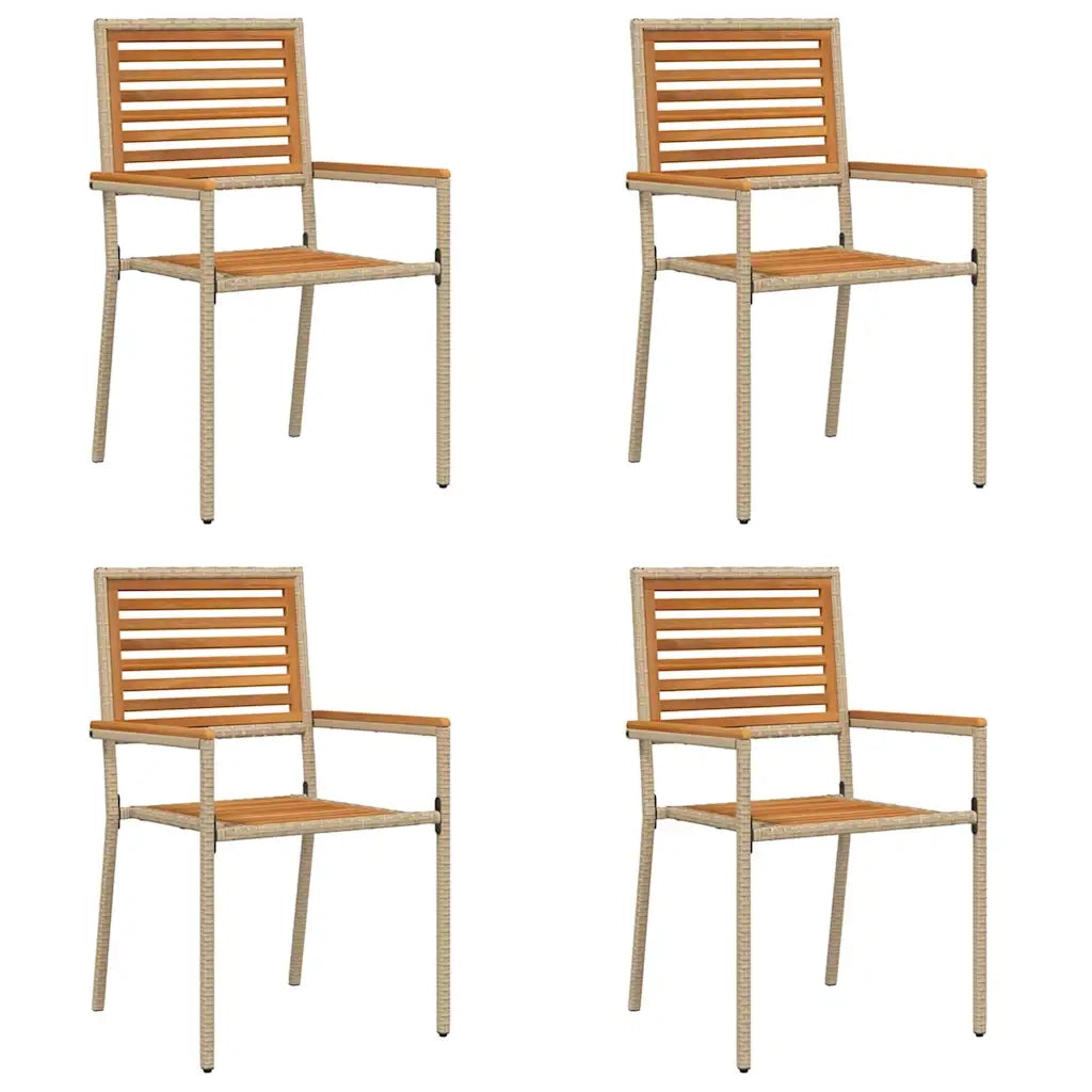 Sedie impilabili da giardino 4 pcs Marrone e Beige 3403060