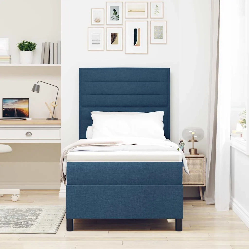 Letto a molle con materasso con led Blu 80 x 200 cm Tessuto