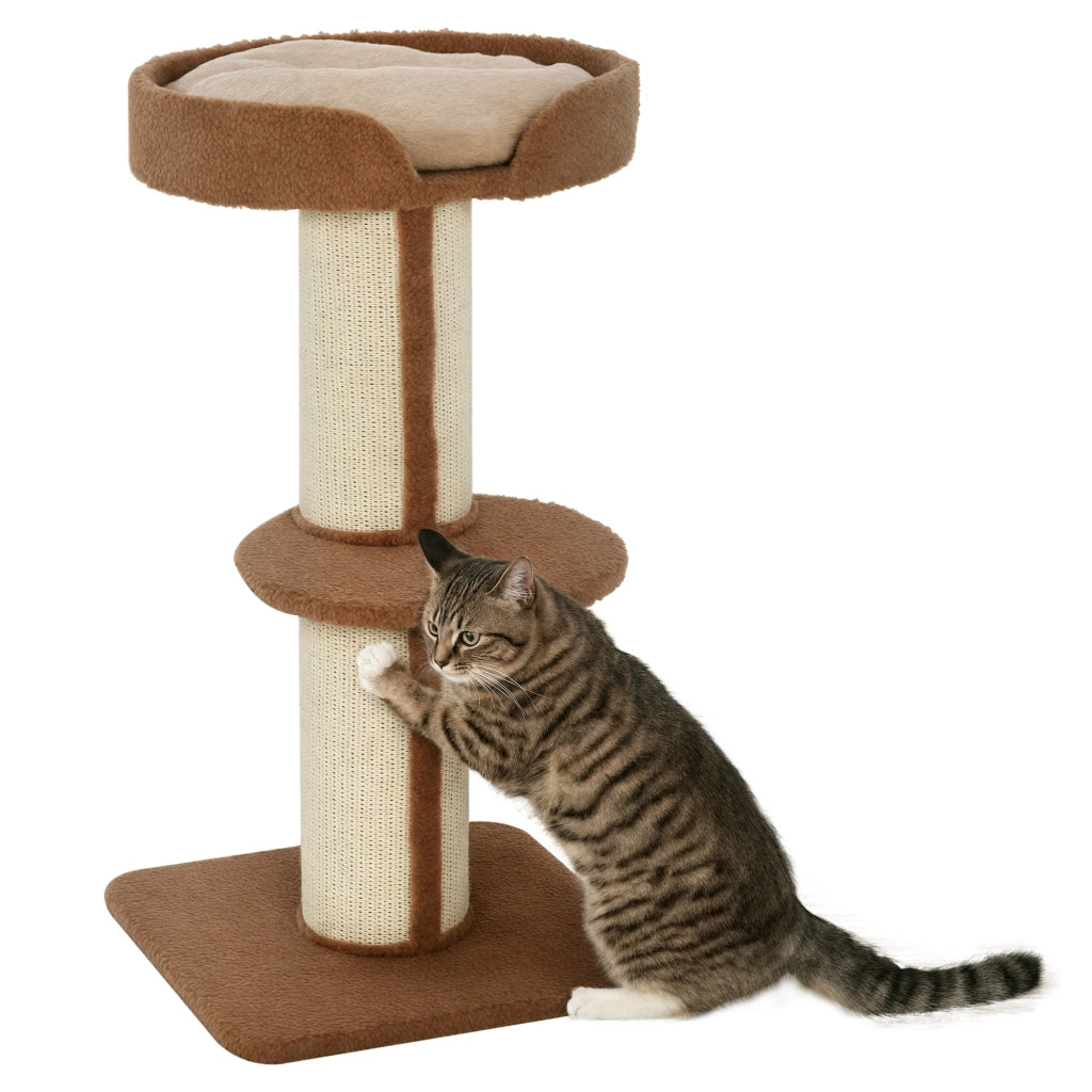 Tiragraffi Albero per Gatti con Cuccia e Pali in Corda ¨C Minimal ¨C Grigio