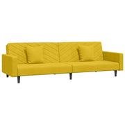 Divano letto | Sof¨¤ letto | Letto singolo a 2 Posti con 2 Cuscini Giallo in Velluto