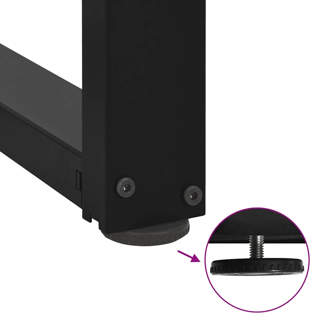 Gambe per tavolo da pranzo a forma di T 2 pz | Piede del tavolo nere 70x35x(72-73) cm in acciaio