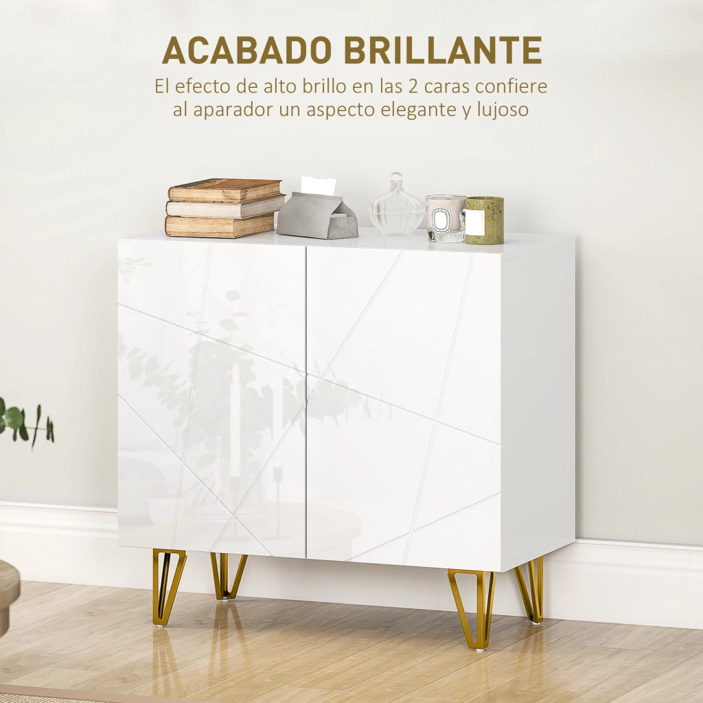 Mobile Ingresso con Ante e Ripiani ¨C Minimal ¨C 80x40x75 Bianco
