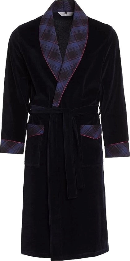 Badjas per uomo, 80% cotone, per l'intero anno, blu scuro