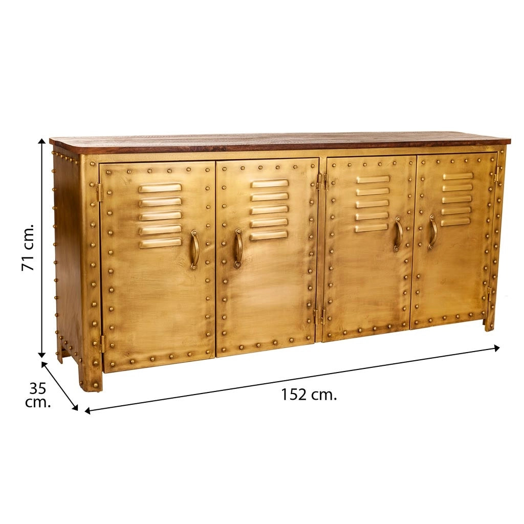 Credenza in metallo marrone 152x35x71h