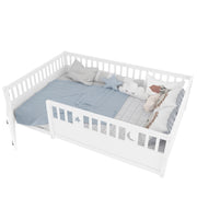 Letto per bambini 140 × 190 cm con barriere e chiusura di sicurezza; senza materasso; in pino; bianco
