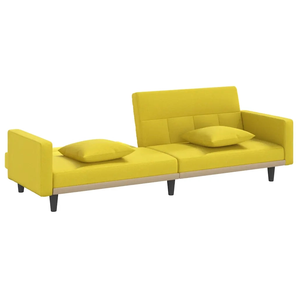 Divano letto | Sof¨¤ letto | Letto singolo con Cuscini Giallo Chiaro in Tessuto