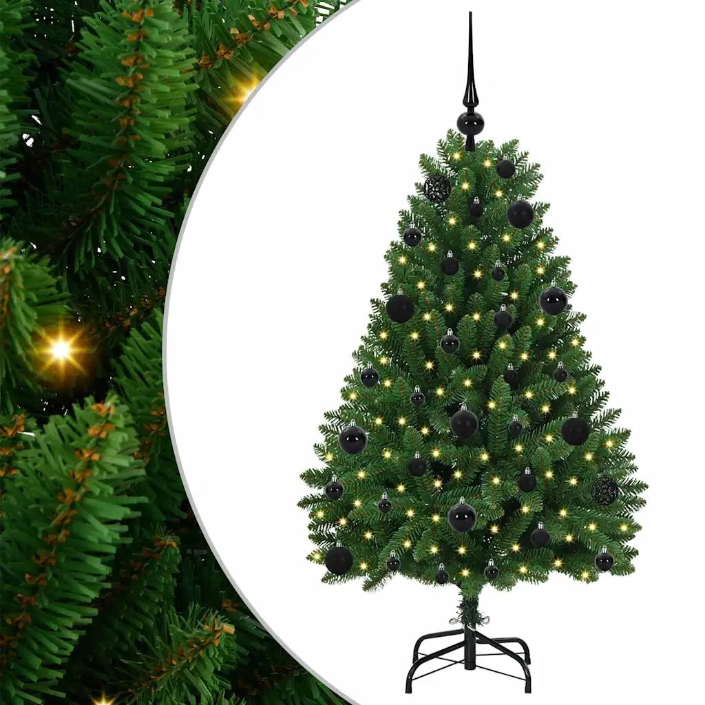 Albero di Natale Artificiale-Albero Natalizio Verde 120 cm PVC e Metallo 776884