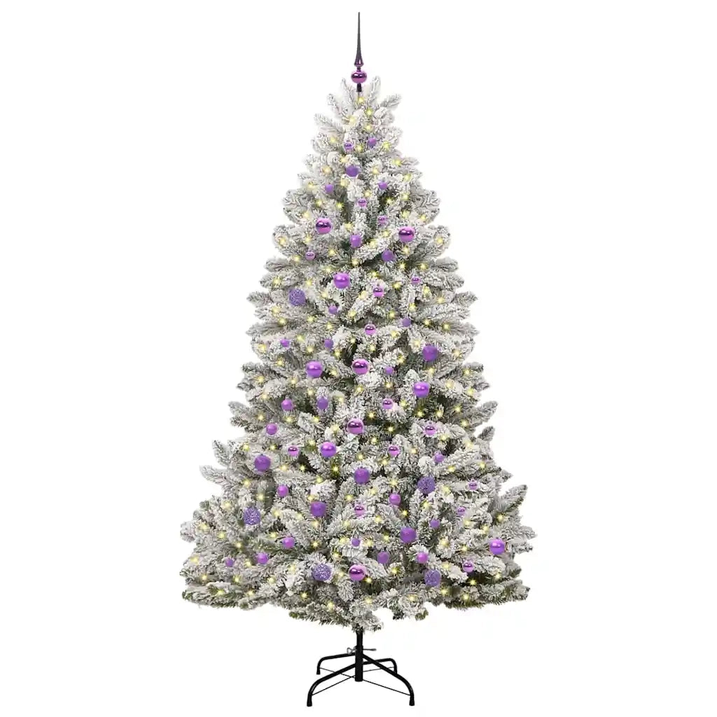Albero di Natale | Decorazioni natalizie artificiale con 300 LED Verde e Bianco 210 cm