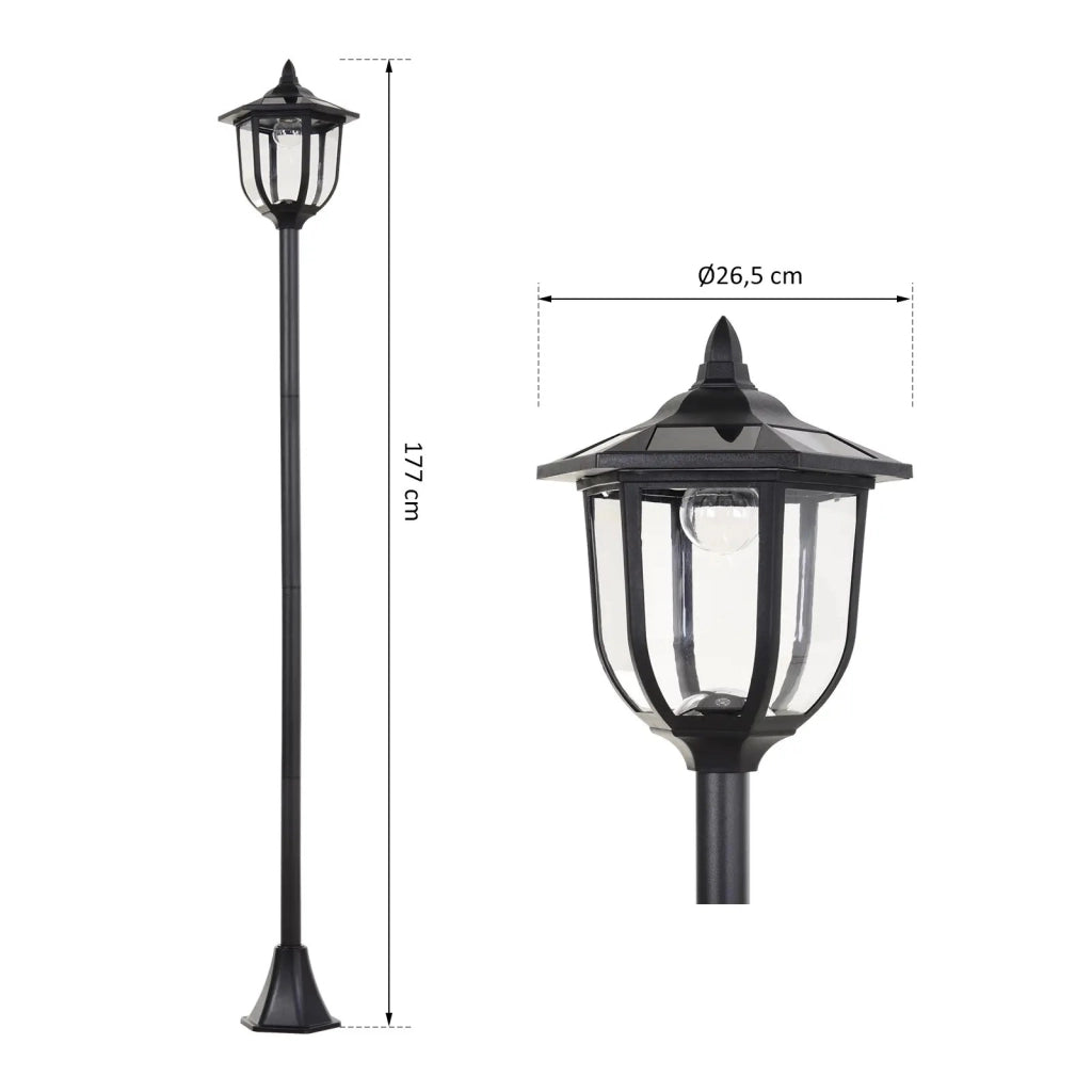 LAMPADA SOLARE LED da esterno in plastica nera IP44